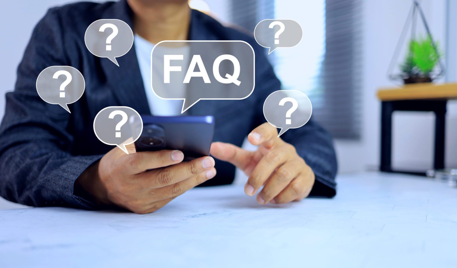 frequently asked question concept with customer service using smart phone to provide or prepare service to client question for technical issue or general problem